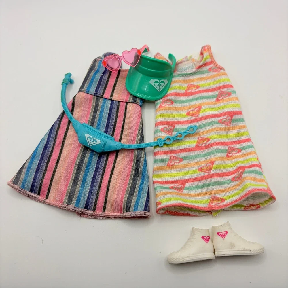 Barbie Roxy Surf Style Dress Accessory Lot Fanny Pack Sunglasses Shoes Kids Toy